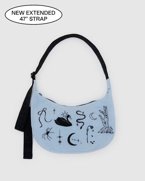 Baggu - Medium Nylon Crescent Bag - Embroidered Ballet Icons