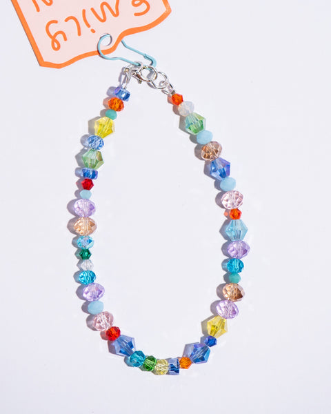Emily Green - Multicolour Glass Crystal Anklet