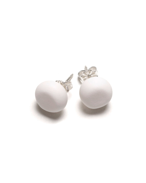 Emily Green - White Stud Earrings