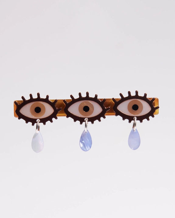 Winona Irene - Alligator Hair Clip - Tears Clip Brown
