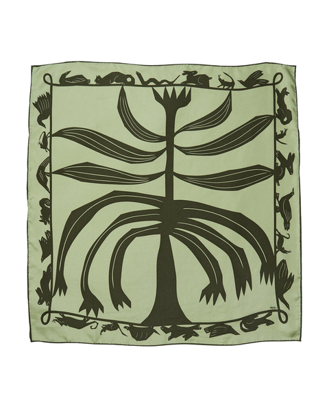 Winona Irene - Printed Silk Scarf - Familiar