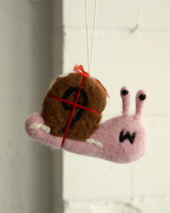 Stay Home Club - Hanging Felt Ornament - Slowly Snail