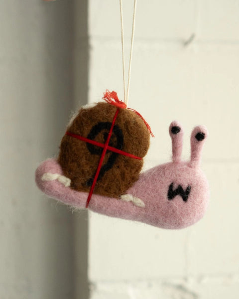 Stay Home Club - Hanging Felt Ornament - Slowly Snail