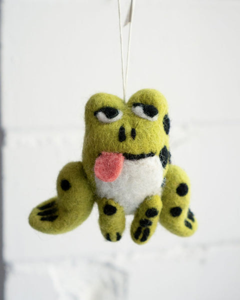 Stay Home Club - Hanging Felt Ornament - Dopey Frog