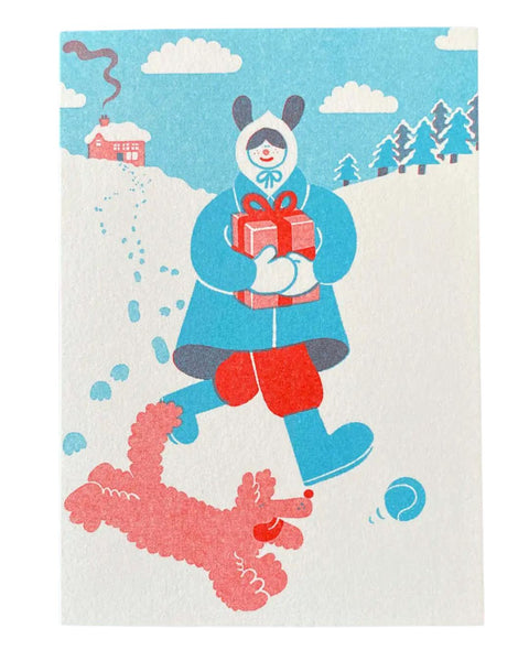 YUK FUN Christmas Card - Dog Walking