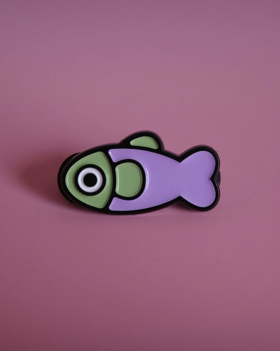 Curlworks - Fish Pin - Lavender/Sage