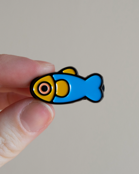Curlworks - Fish Pin - Blue / Yellow