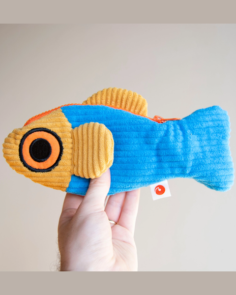 Curlworks - The Fish Pouch - Blue / Yellow