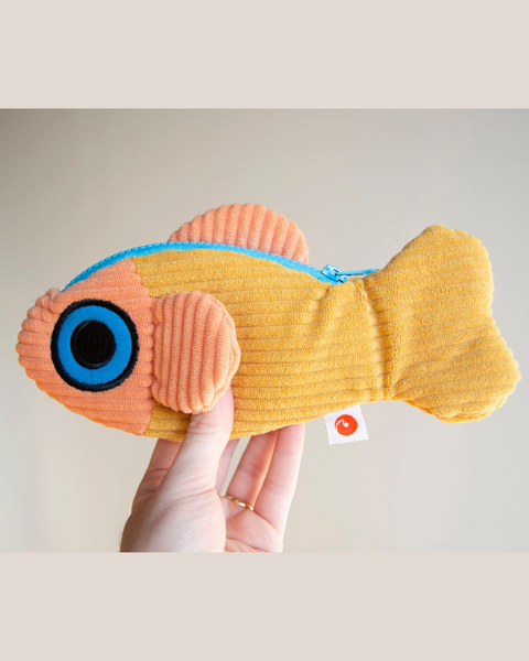 Curlworks - The Fish Pouch - Yellow / Coral