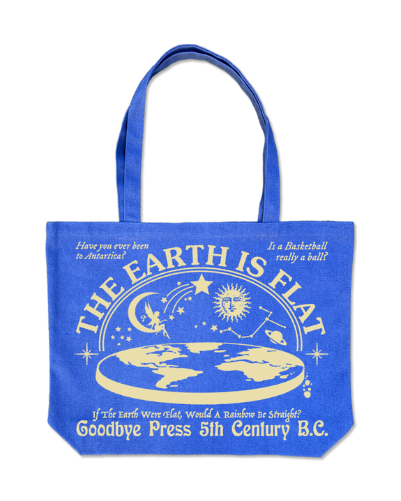 Goodbye Press - Flat Earth Big Tote - Blue
