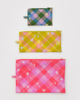 Baggu - Flat Pouch Set - Star Plaid