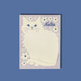 Bromstad Printing Co. - Risograph Small Notepad - Negative Space Floral Cat
