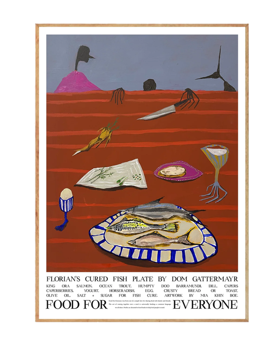 Food For Everyone - A3 Print - Florian's Cured Fish Plate by Dom Gattermayr & Mia Boe