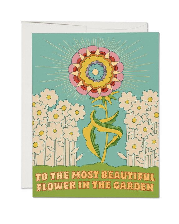 Red Cap Cards - Beautiful Flower Greeting Card