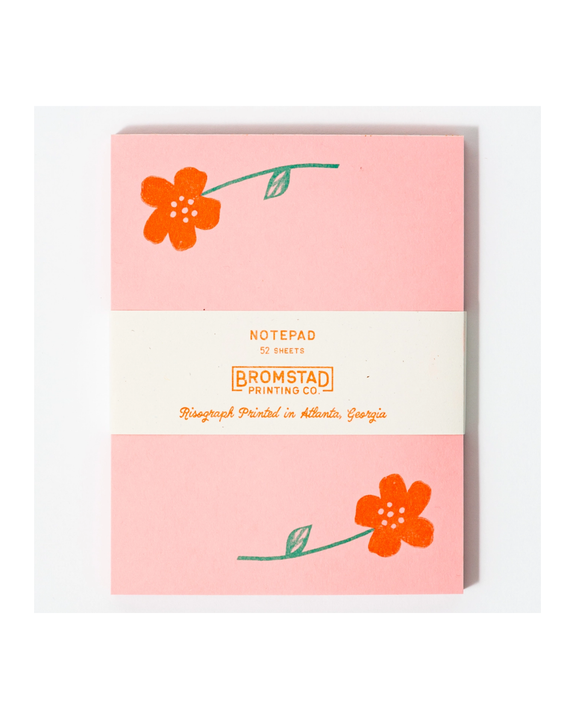 Bromstad Printing Co. - Risograph Small Notepad - Flower Pair