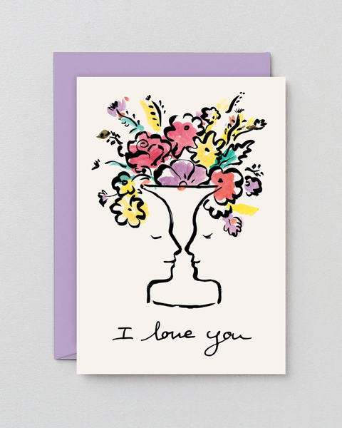 Wrap - I Love You Flowers Greetings Card