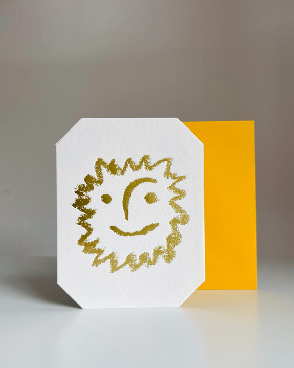 Yes! Paper Goods - Gold Foil Card - Sunshine Face