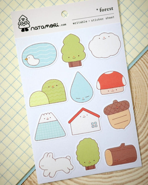 Natamori - Writable Sticker Sheet - Forest
