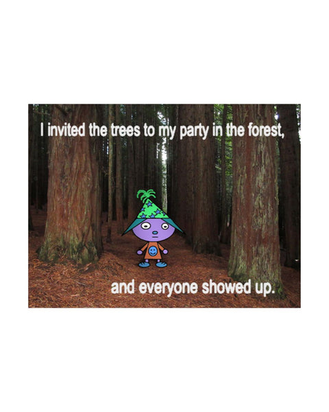Aaronsworld94 - Postcard and Sticker Set - Party in the Forest