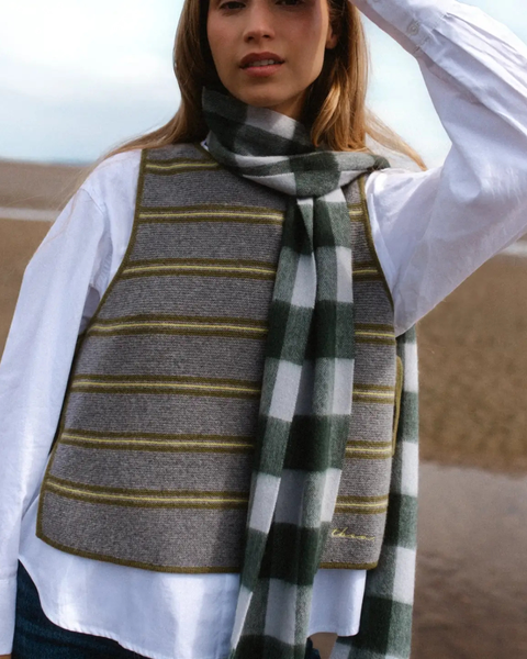 TBCo - Wool Scarf in Forest Gingham