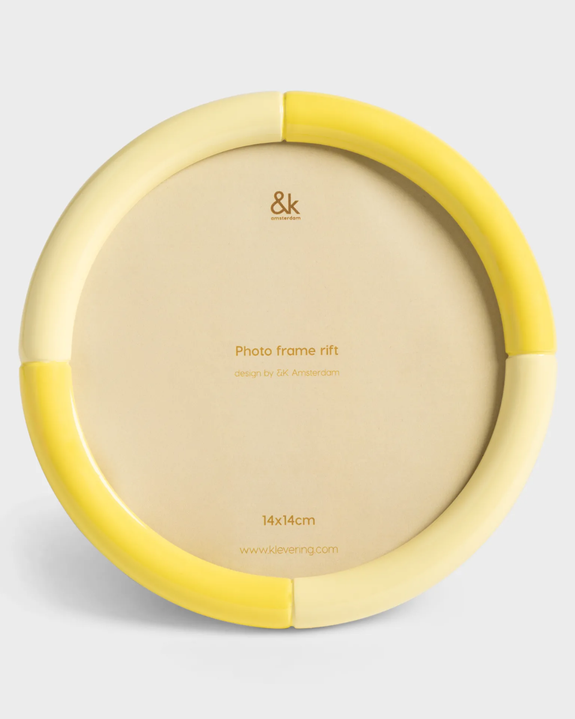 &klevering - Photo Frame Rift - Round Large - Yellow