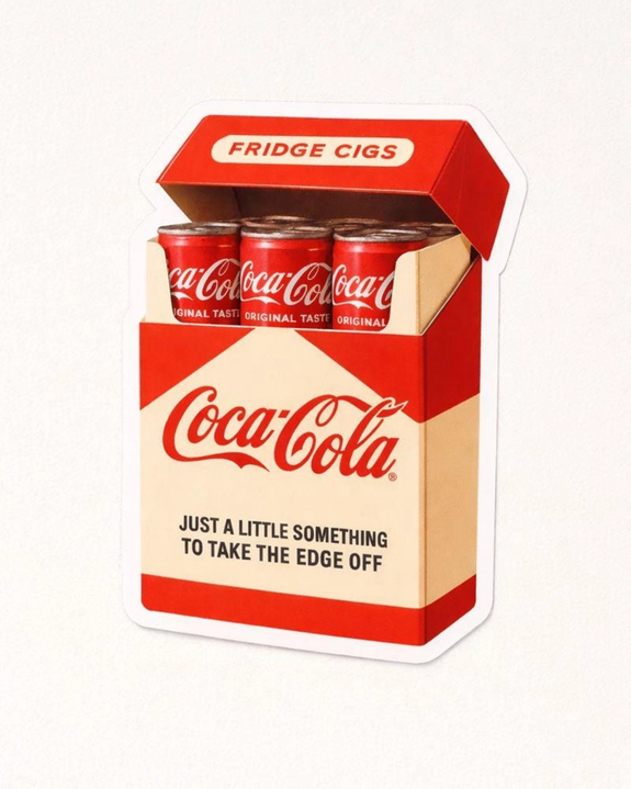 Hello Brand - Coca-Cola Fridge Cigs Vinyl Sticker