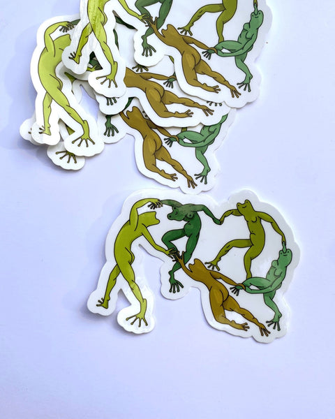 Carla Adams - Frog Dancers Vinyl Sticker