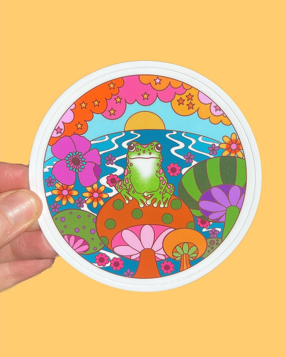Astral Weekend - Frog On Mushroom Sticker