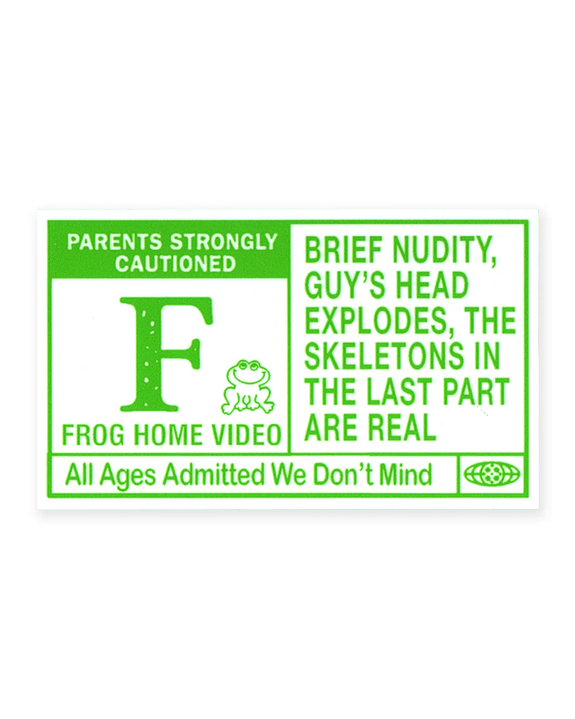 Goodbye Press - Frog Home Video Warning Sticker