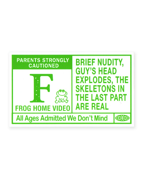 Goodbye Press - Frog Home Video Warning Sticker