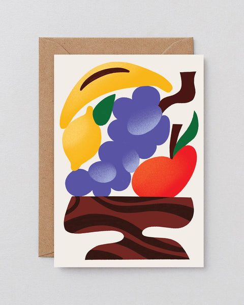 Wrap - Fruit in Vase Embossed Greeting Card