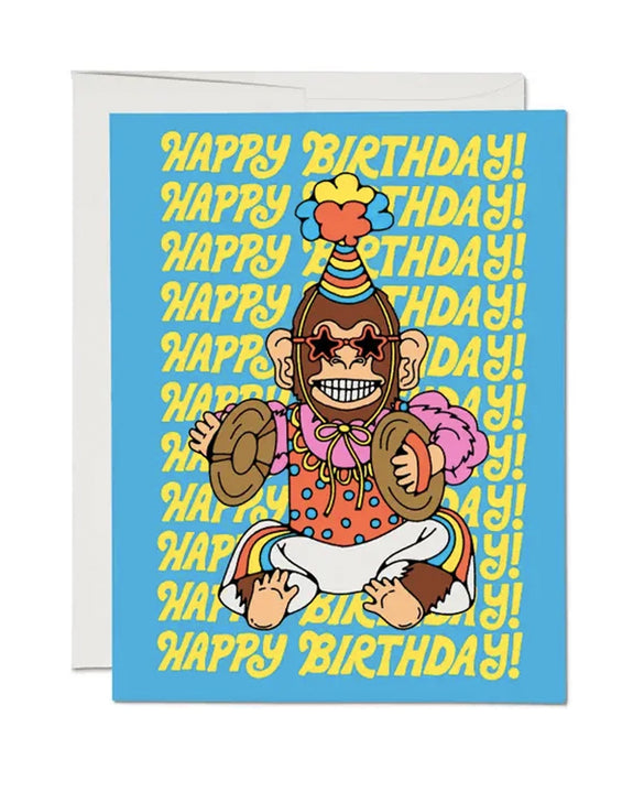 Red Cap Cards - Funky Monkey Greeting Card