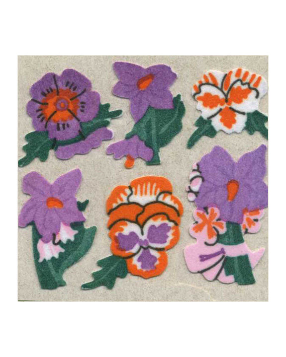 Stickermagic - Furry Tear-off Stickers Square - Pansies