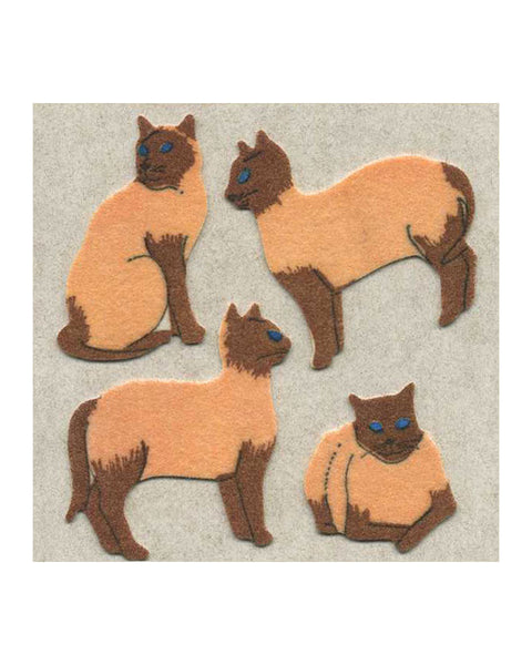 Stickermagic - Furry Tear-off Stickers Square - Siamese Cats