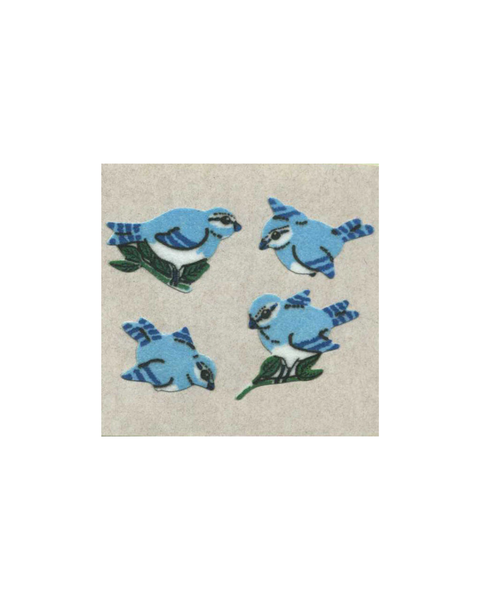 Stickermagic - Furry Tear-off Stickers - Blue Birds