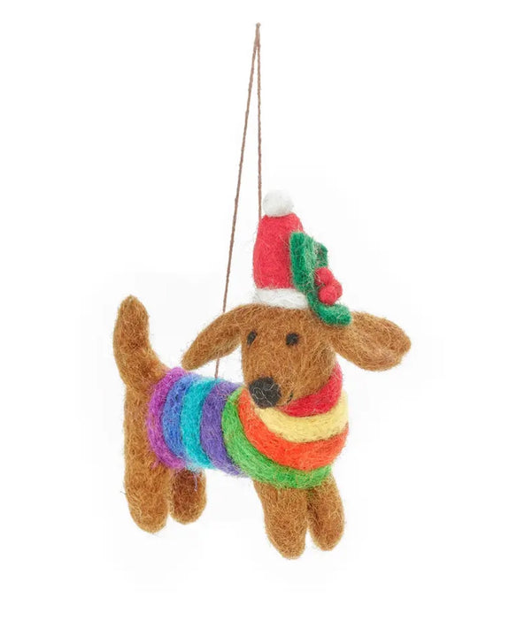 Felt So Good - Rainbow Dog Decoration