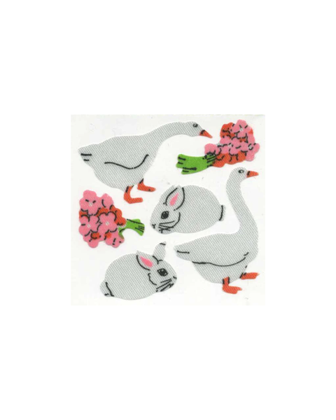 Stickermagic - Silkie Tear-off Stickers Square - Geese & Bunny