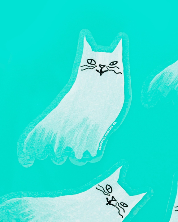 Bromstad Printing Co. - Clear Sticker - Ghost Cat