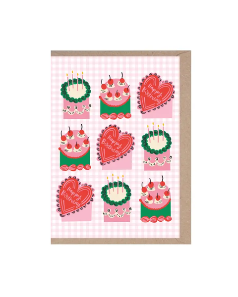 Rumble Cards - Gingham Birthday Cakes Card