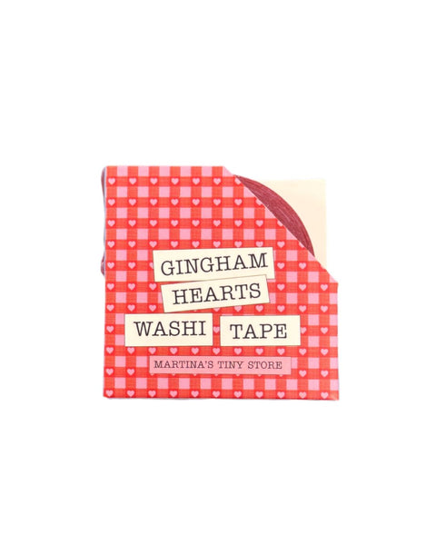 Martina's Tiny Store - Red Gingham Hearts Washi Tape