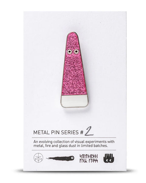 Studio Arhoj - Metal Pin: Series #2 - Glitter Ghost Magenta
