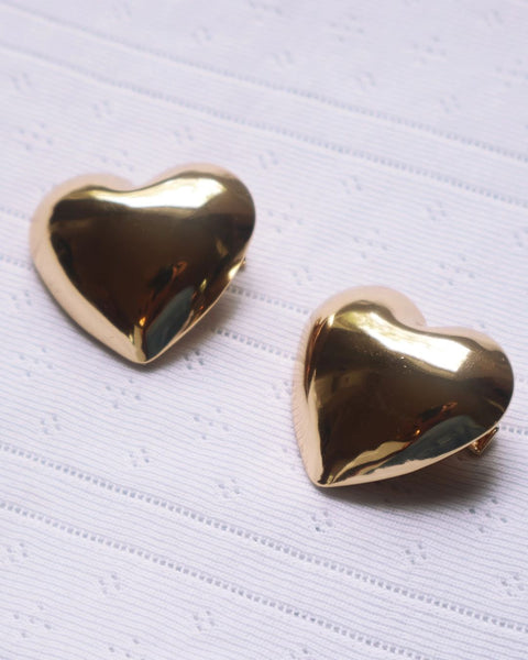 Hey Ricochet - Metallic Heart Clips Large - Gold