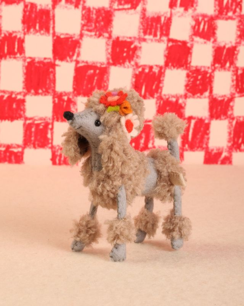 Cat Rabbit - Soft Sculpture - Grey / Brown Poodle