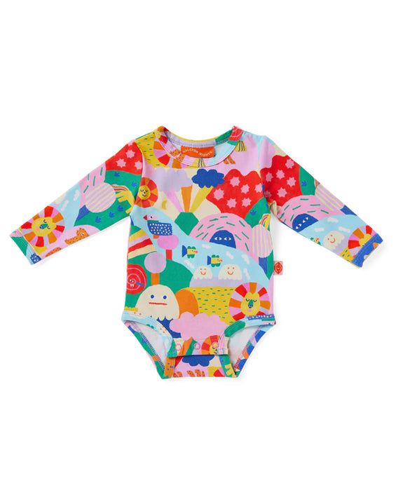 Halcyon Nights - Long Sleeve Bodysuit - Rainbow Valley