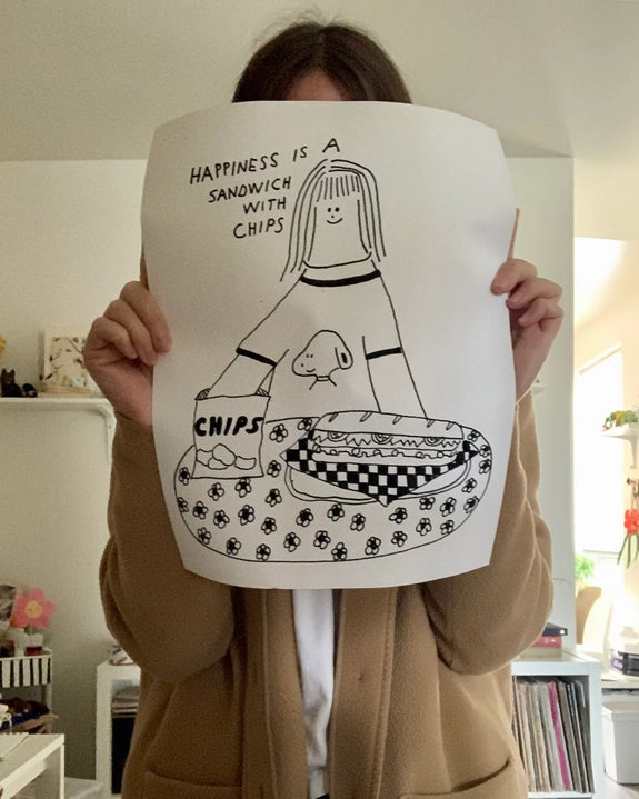 Sandwitch Shop - Happiness is  Sandwich Print