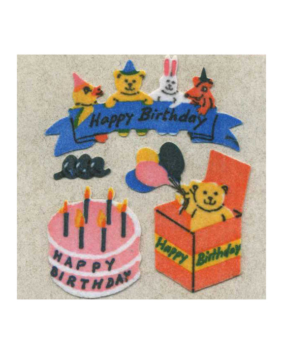 Stickermagic - Tear-off Furry Stickers - Happy Birthday