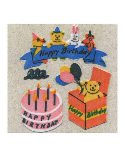 Stickermagic - Tear-off Furry Stickers - Happy Birthday