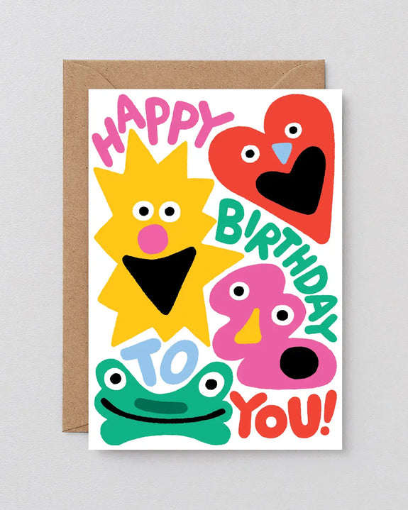 Wrap - Happy Birthday To You Shapes Greetings Card