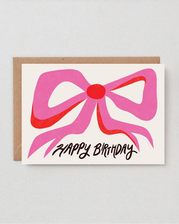 Wrap - Birthday Bow Embossed Greeting Card
