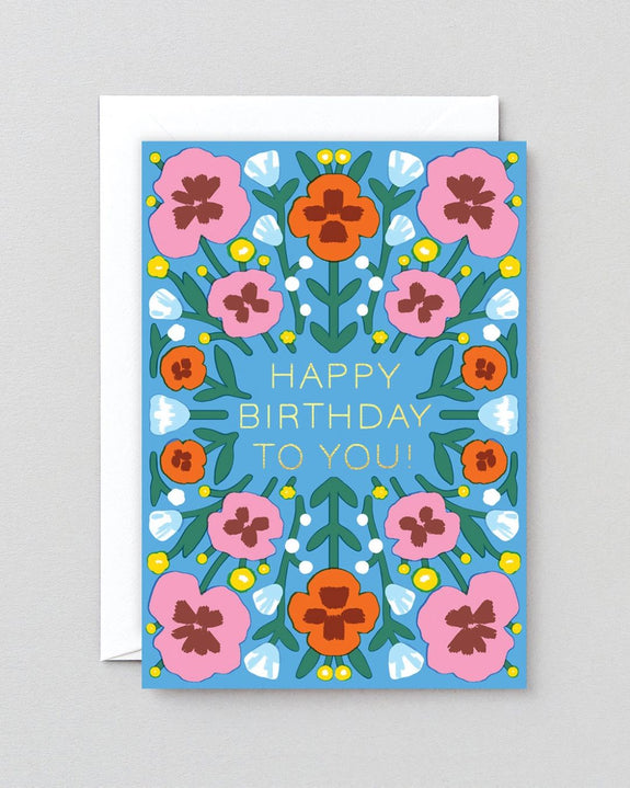 Wrap - Happy Birthday To You Flowers Greetings Card